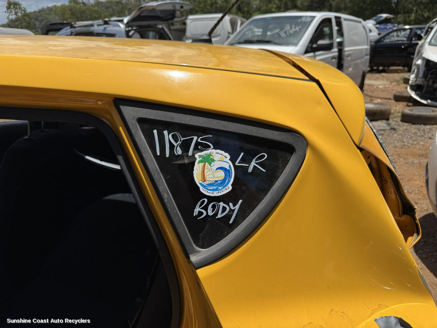 2015 Hyundai Accent Left Rear Side Glass