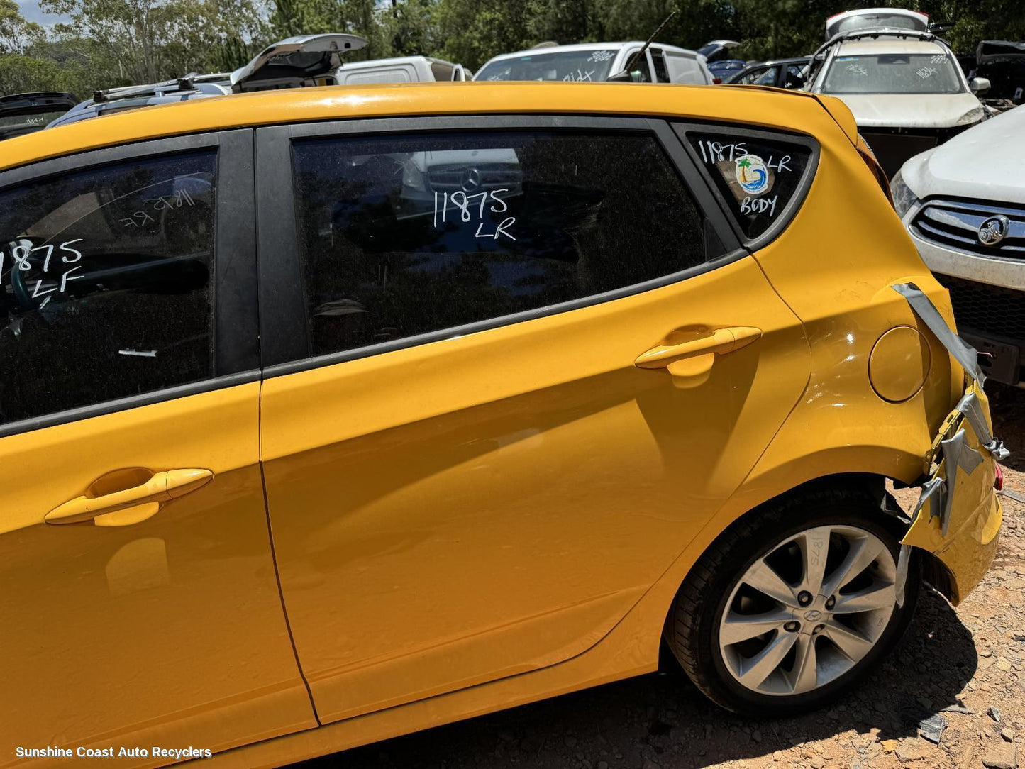 2015 Hyundai Accent Left Rear Door Window