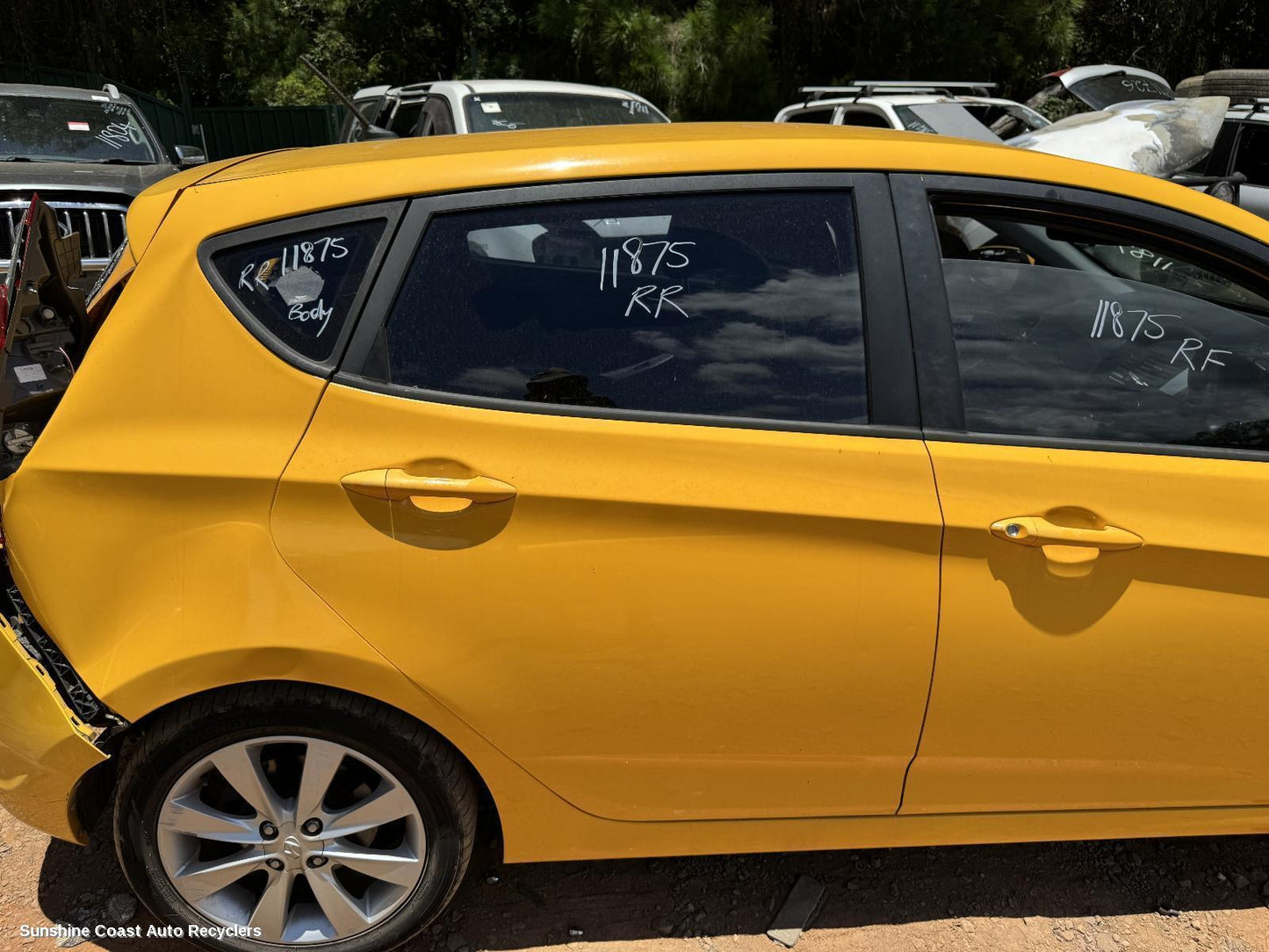 2015 Hyundai Accent Right Rear Door Window