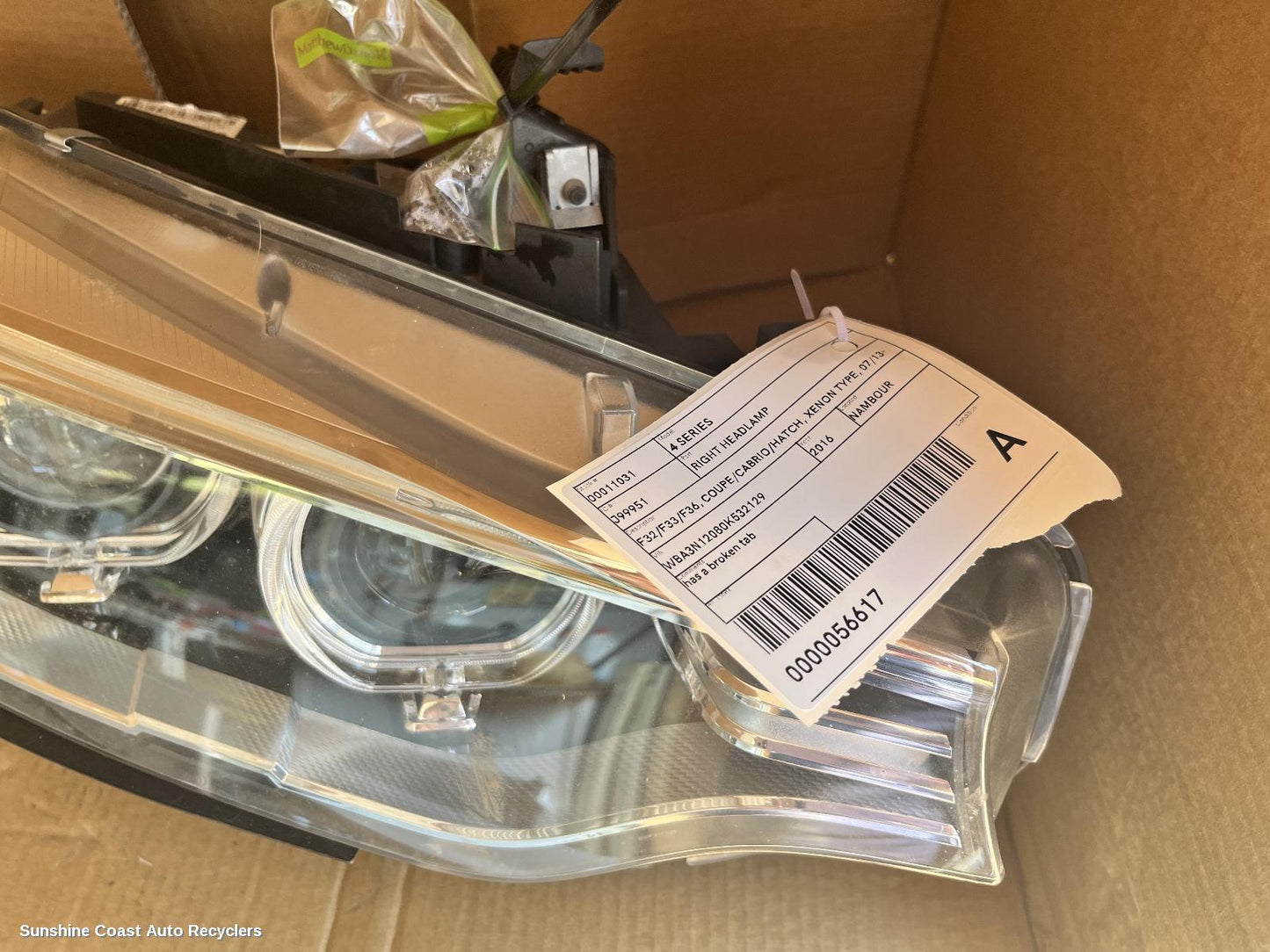 2016 Bmw 4 Series Right Headlamp