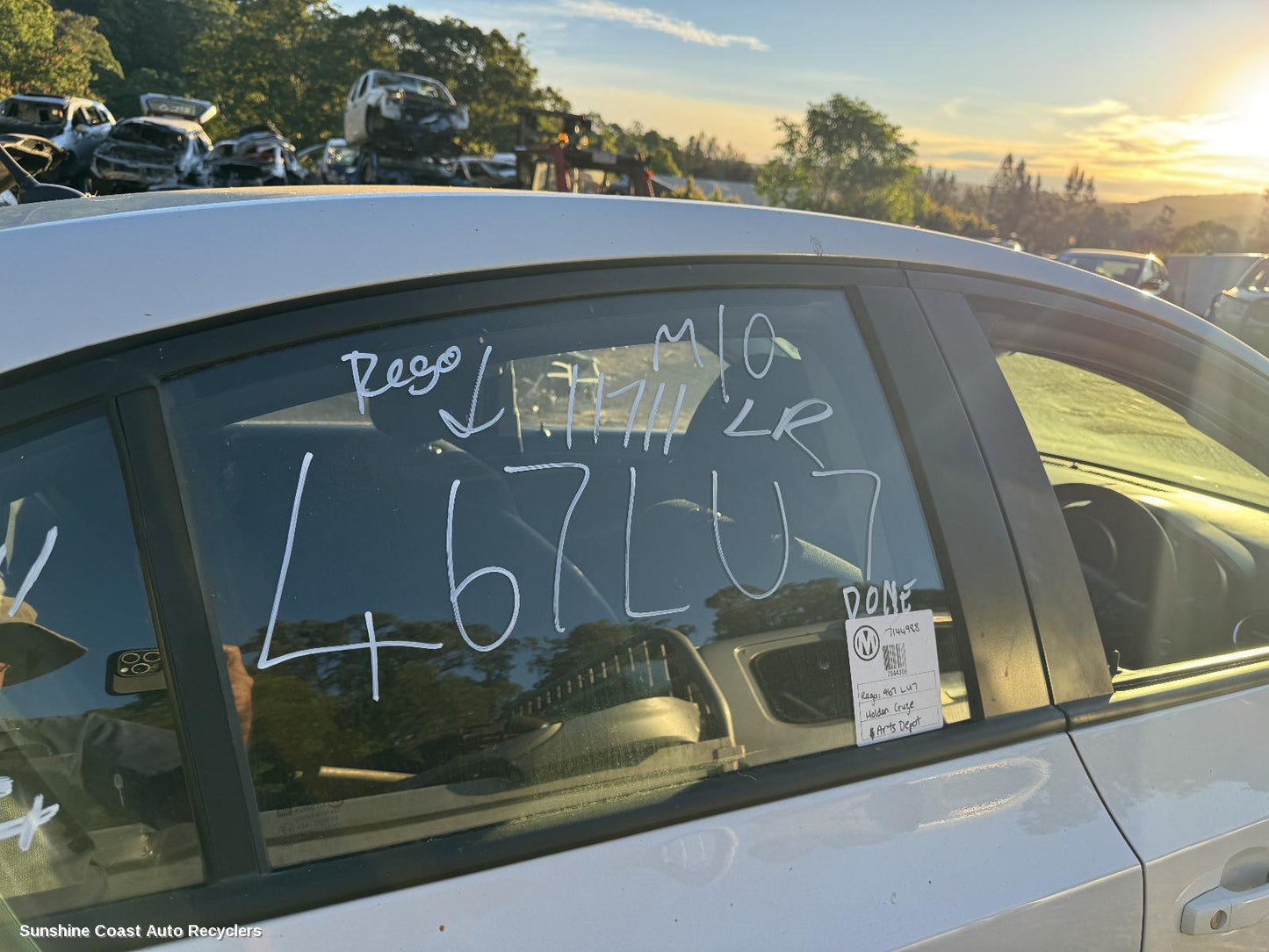 2015 Holden Cruze Right Rear Door Window