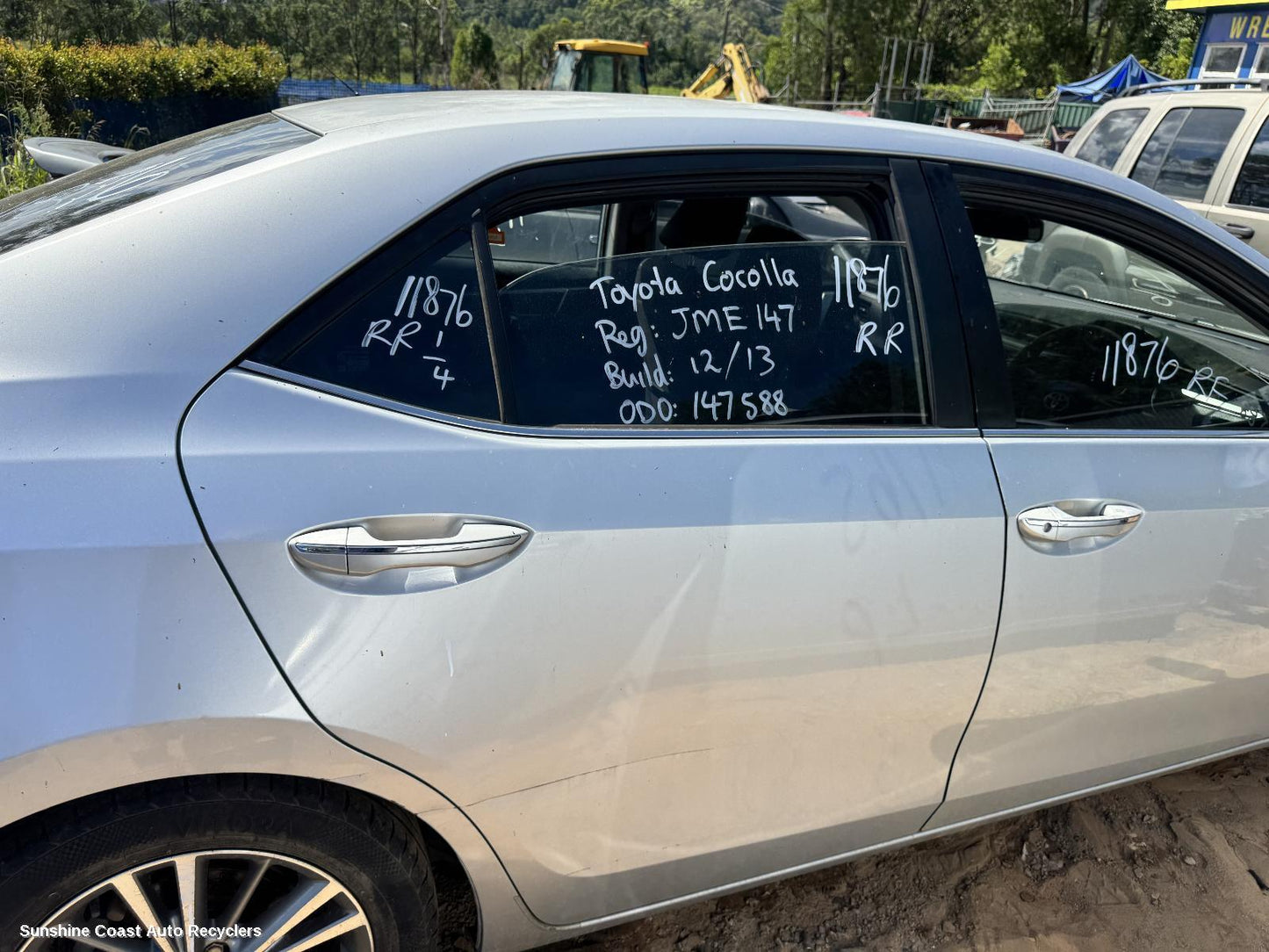 2013 Toyota Corolla Right Rear Door Sliding