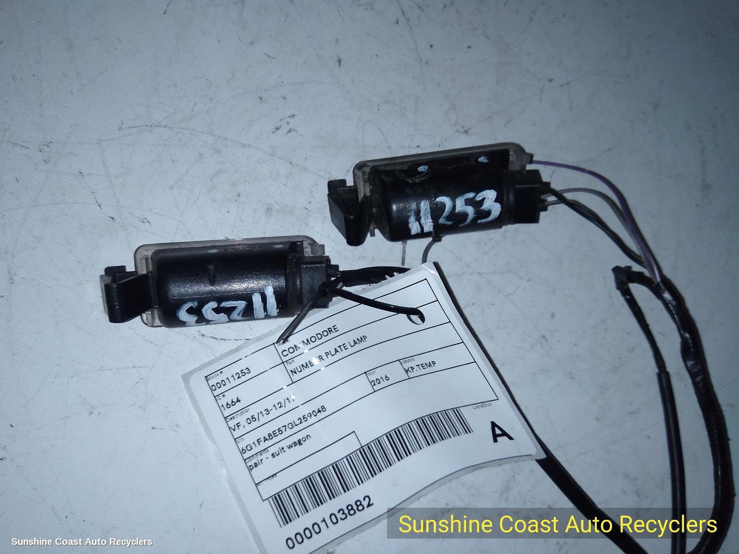 2016 Holden Commodore Number Plate Lamp