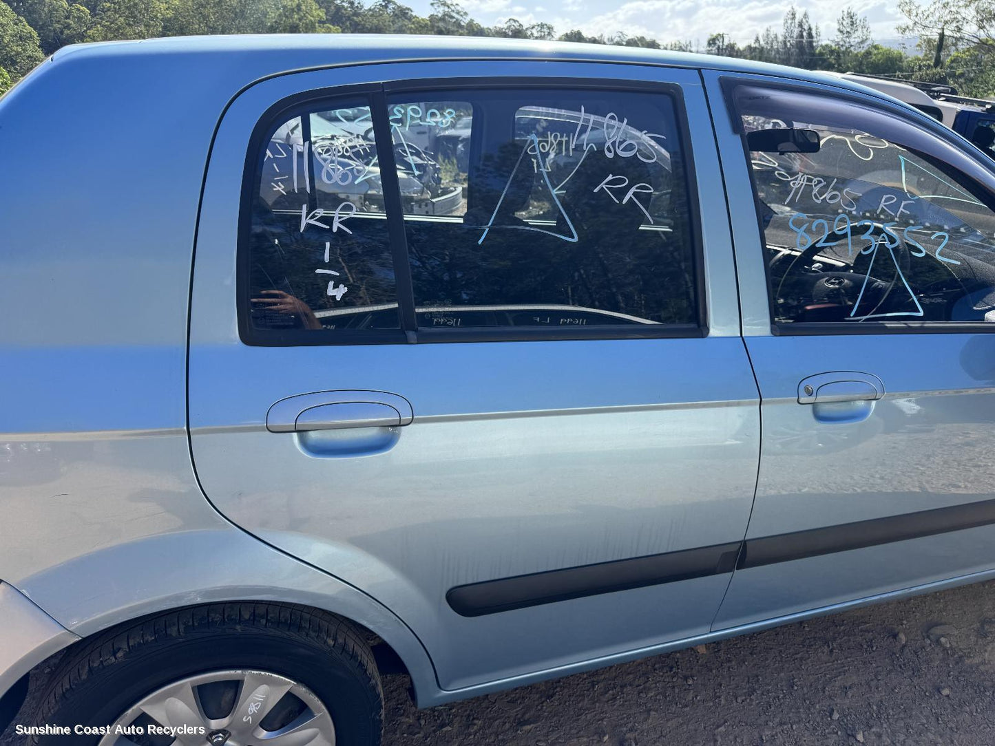 2010 Hyundai Getz Right Rear 1 4 Door Glass