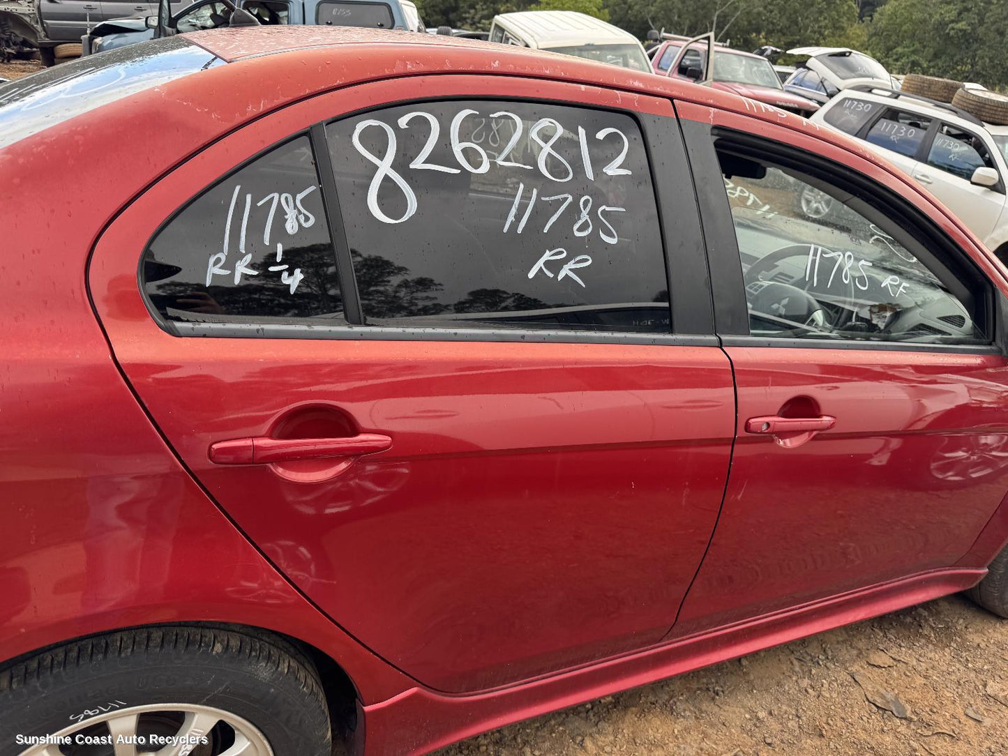 2010 Mitsubishi Lancer Right Rear 1 4 Door Glass