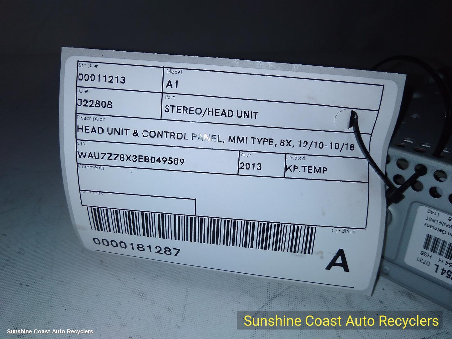 2013 Audi A1 Radio Cd Dvd Sat Tv