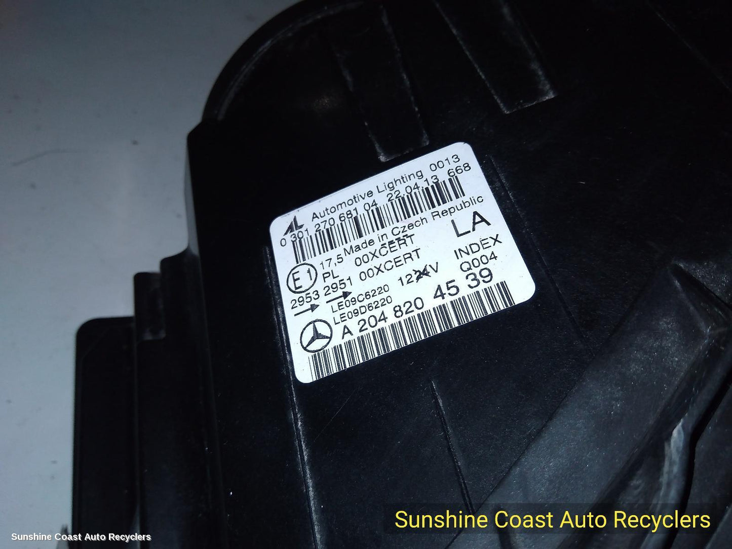 2012 Mercedes C Class Left Headlamp