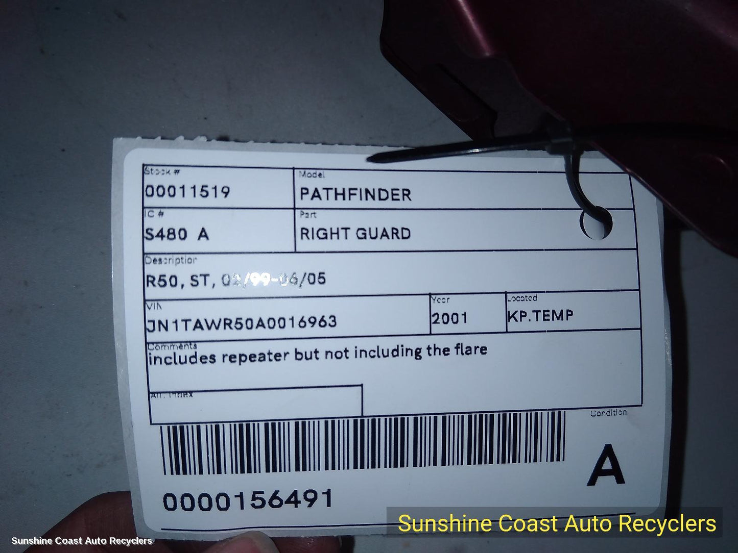 2001 Nissan Pathfinder Right Guard