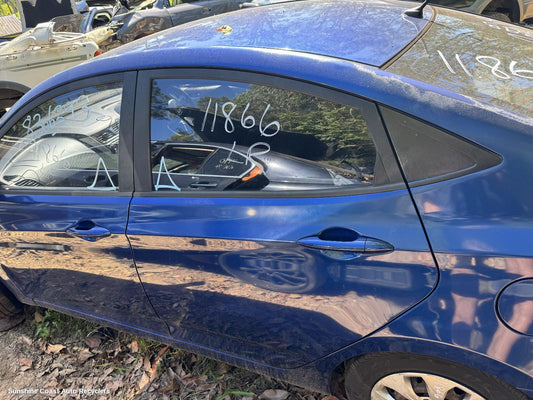 2015 Hyundai Accent Left Rear Door Window