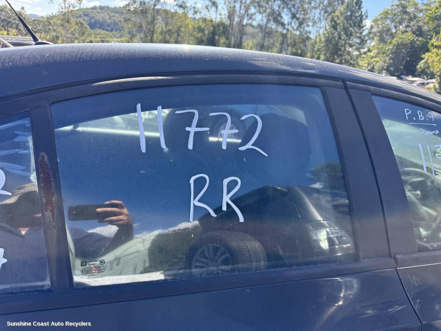 2010 Holden Cruze Right Rear Door Window