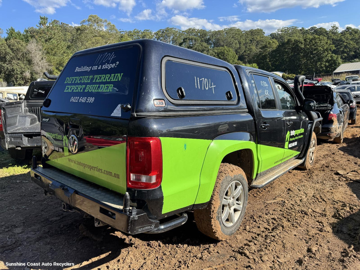 2011 Volkswagen Amarok Right Rear Door Sliding